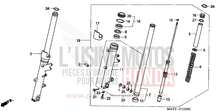 GABEL, VORNE von Super Blackbird CANDY PHOENIX BLUE (PB284) von 1999